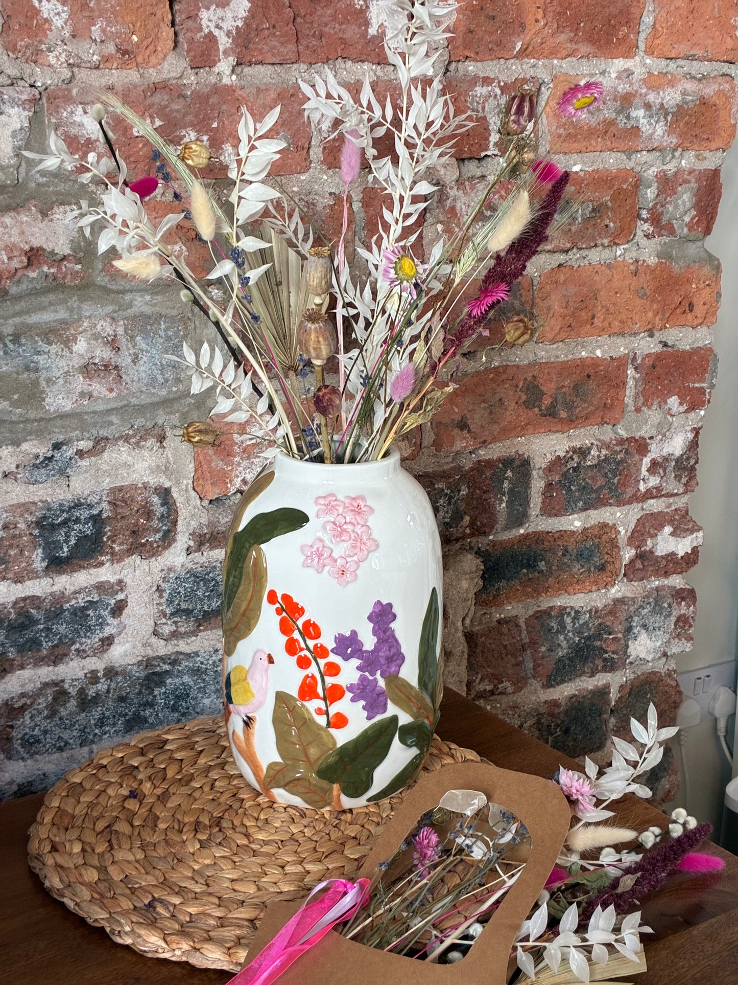Tropical ceramic vase