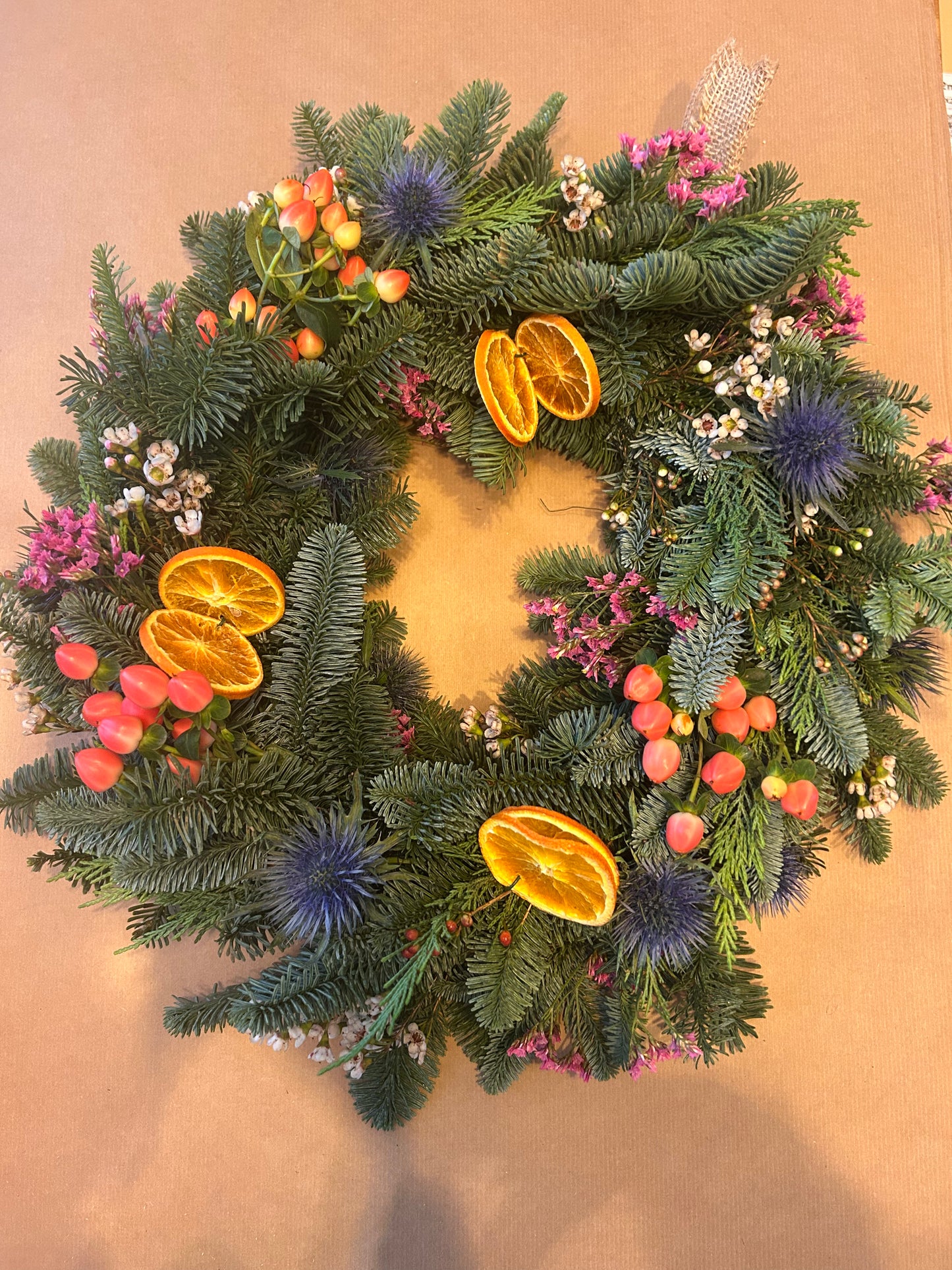 Pink and red fruity wreath