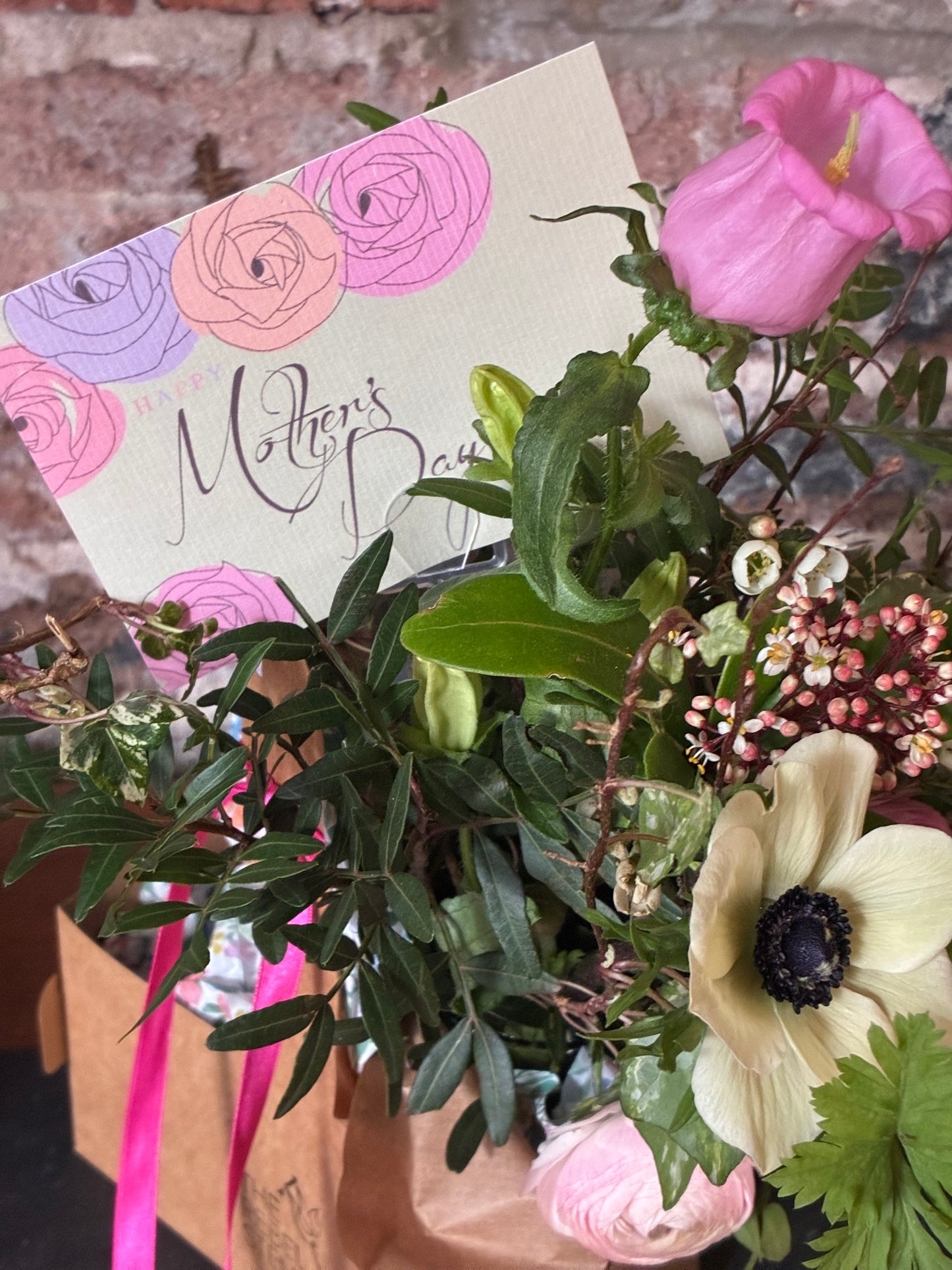 Mother’s Day flower and candle gift.