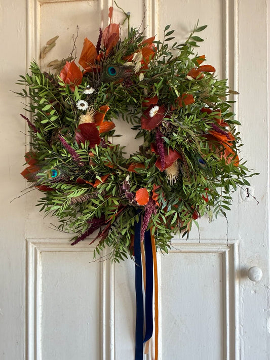 Fresh and Dried Autumn Wreath