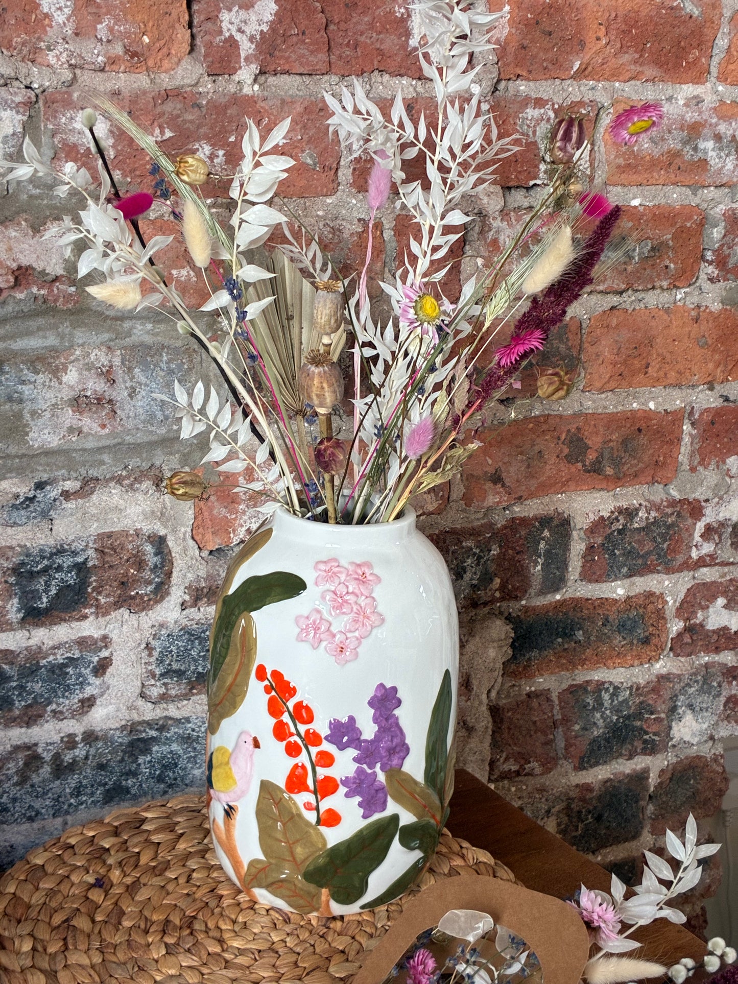 Tropical ceramic vase