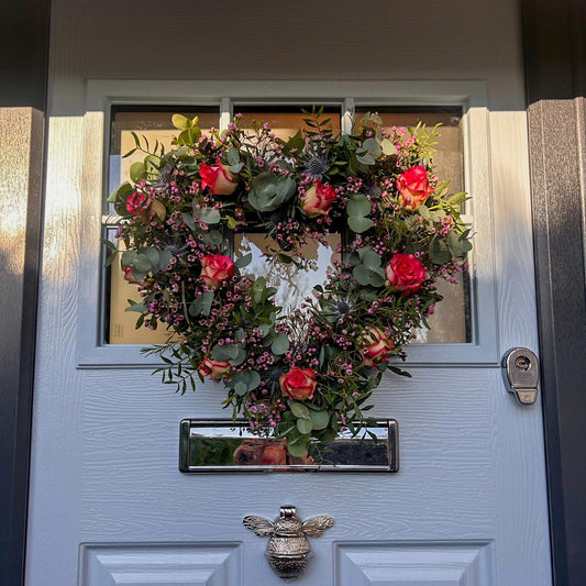 Rose & Thistle Heart Wreath